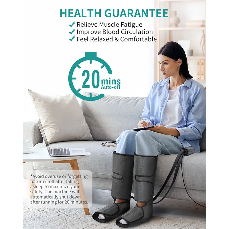 Leg Air Pressure Massager for Blood Circulation and Relaxation Lymphatic Drainage