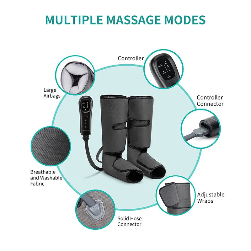 Leg Air Pressure Massager for Blood Circulation and Relaxation Lymphatic Drainage