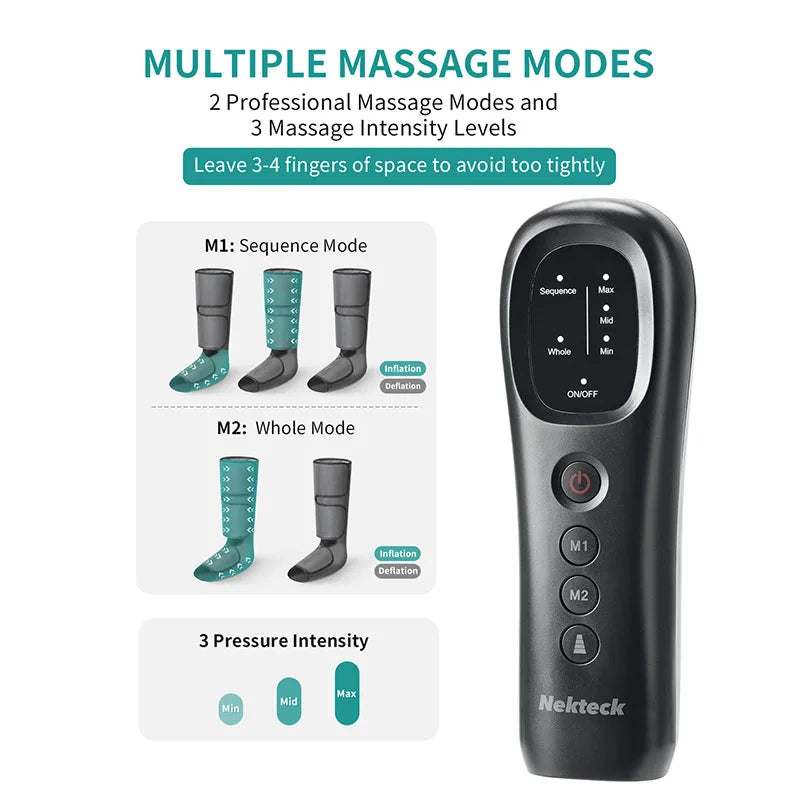 Leg Air Pressure Massager for Blood Circulation and Relaxation Lymphatic Drainage